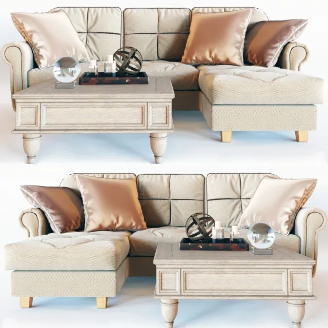 furniture - Corner sofa Velvet 3D Model