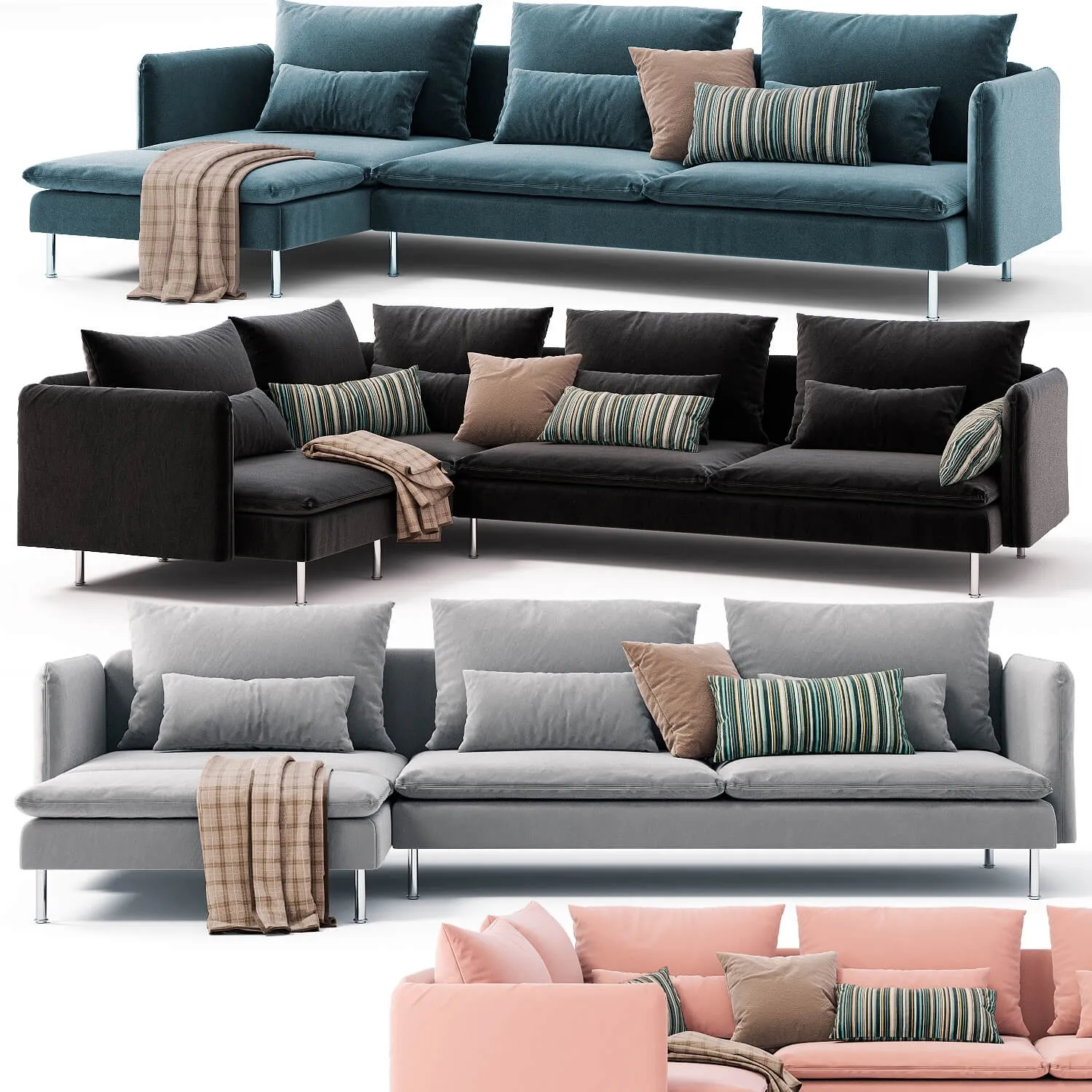 furniture - Corner sofas Ikea Soderhamn Sectional 3D Model
