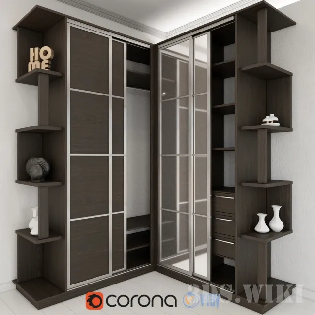 furniture - Corner wardrobe 3D Model