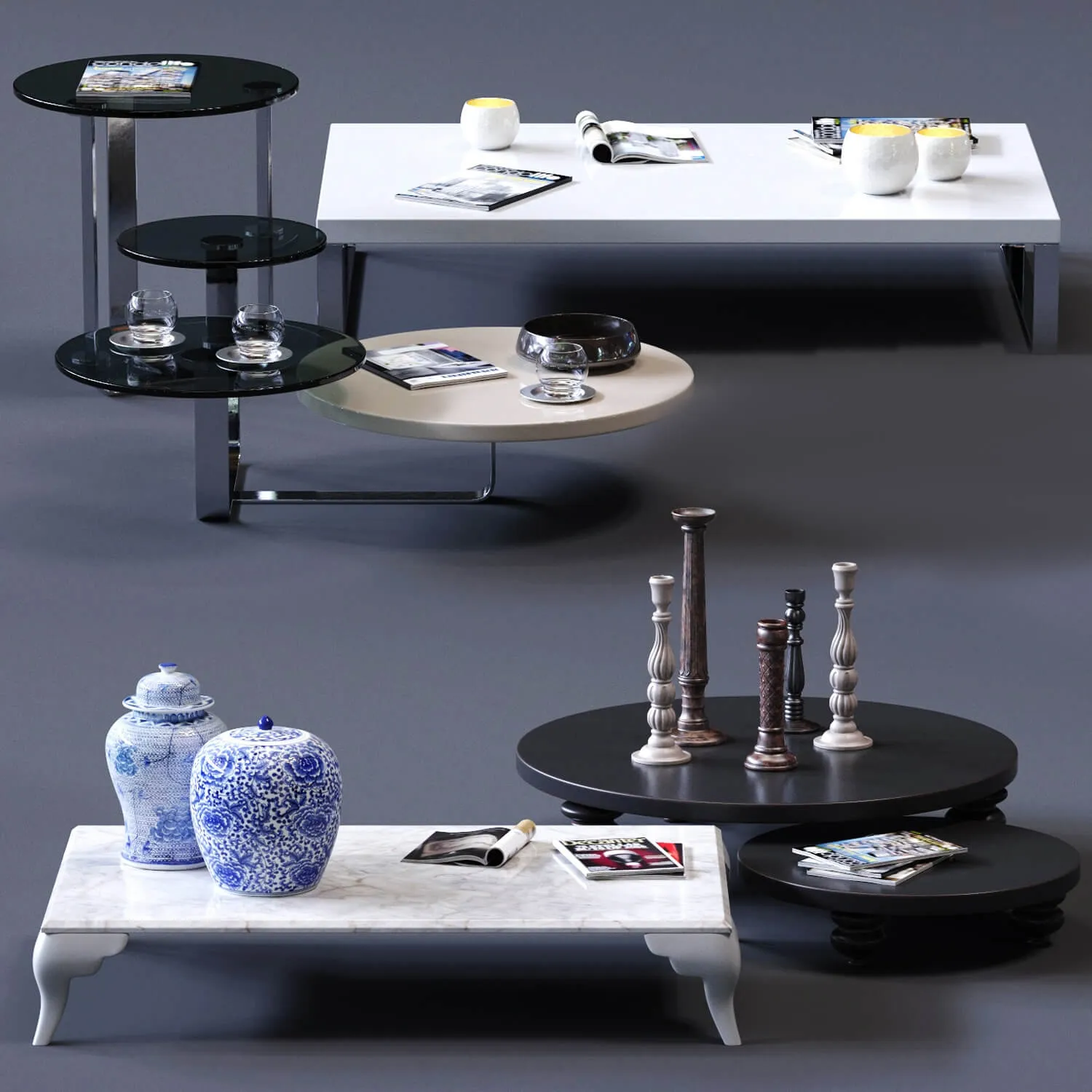 furniture - CorteZari coffee tables set 3D Model