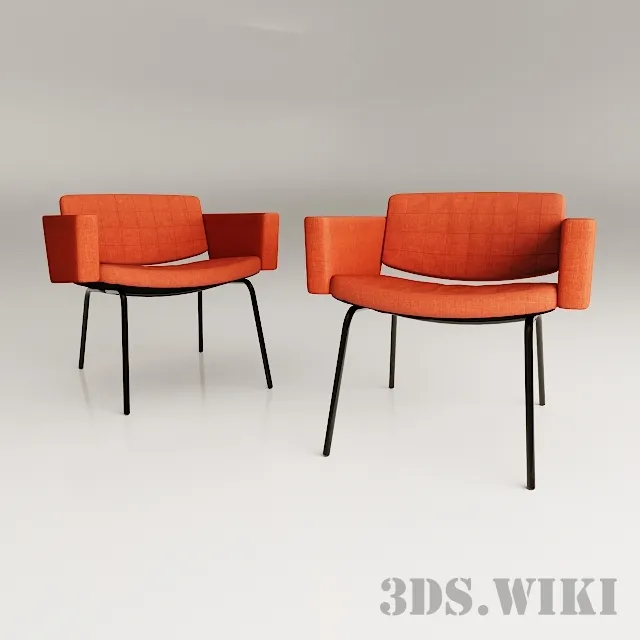 furniture - Council armchairs by Pierre Guariche - 1960s 3D Model