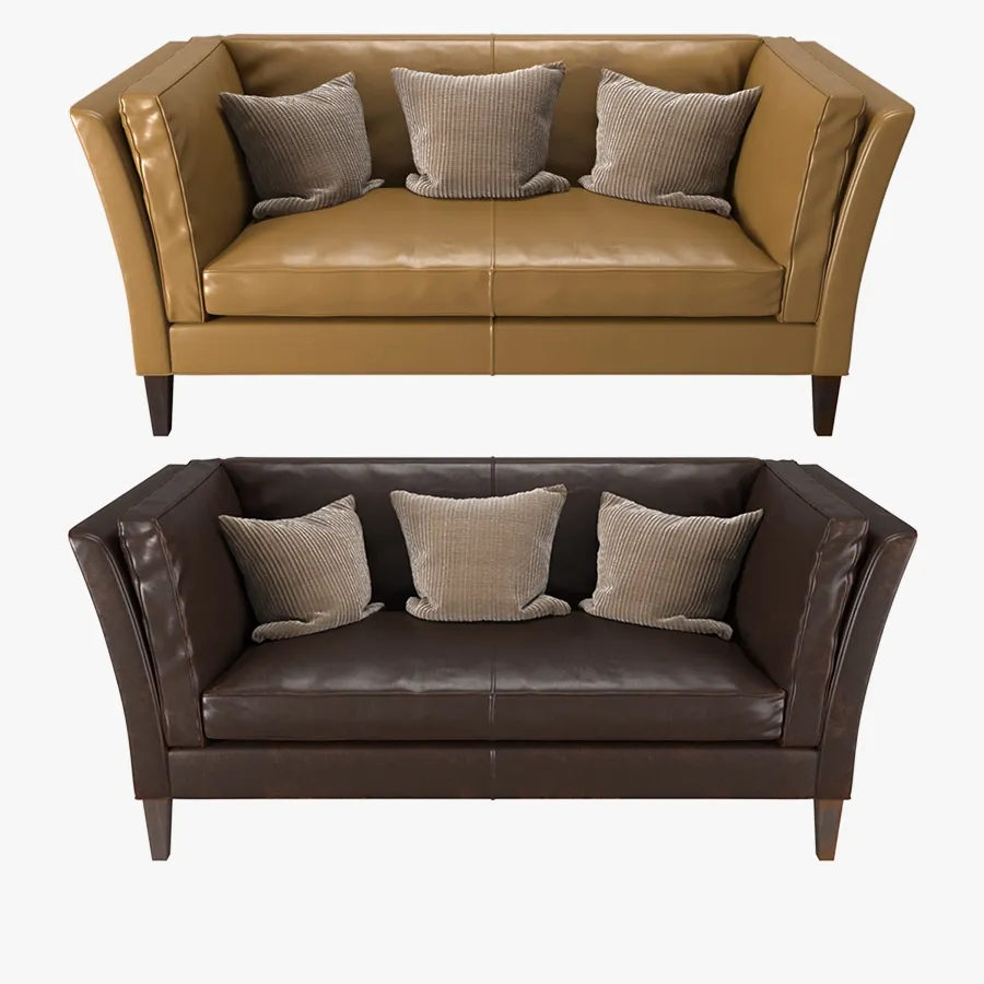 furniture - Crate and  Barrel - Brooks Leather Settee 3D Model