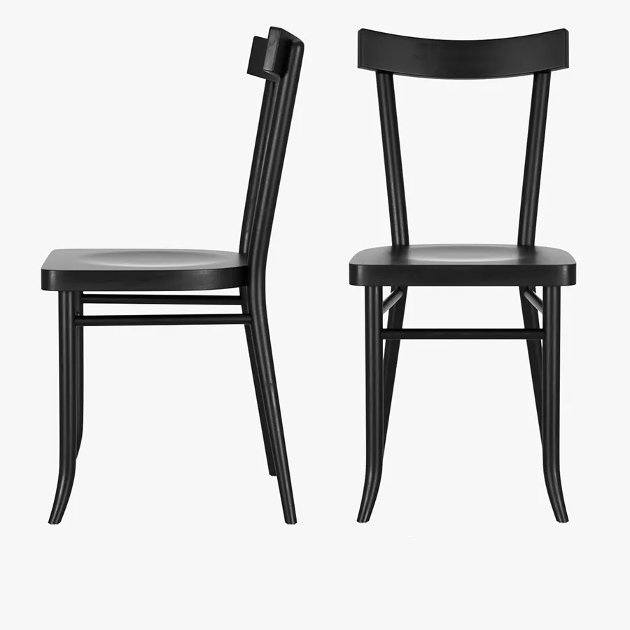 furniture - Crate and  Barrel - Coal Wood Dining Chair 3D Model