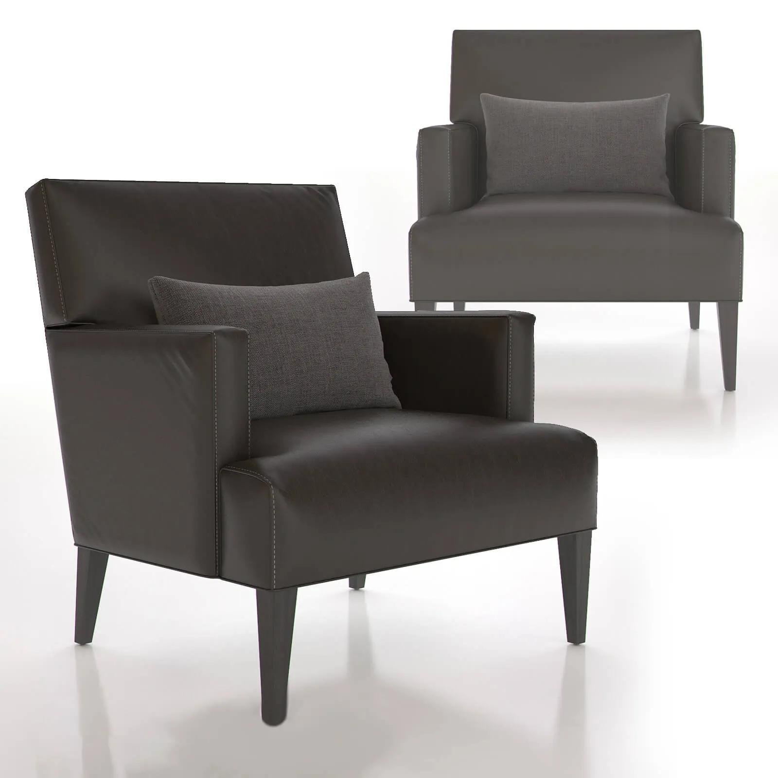 furniture - Crate and Barrel tux leather armchair 3D Model