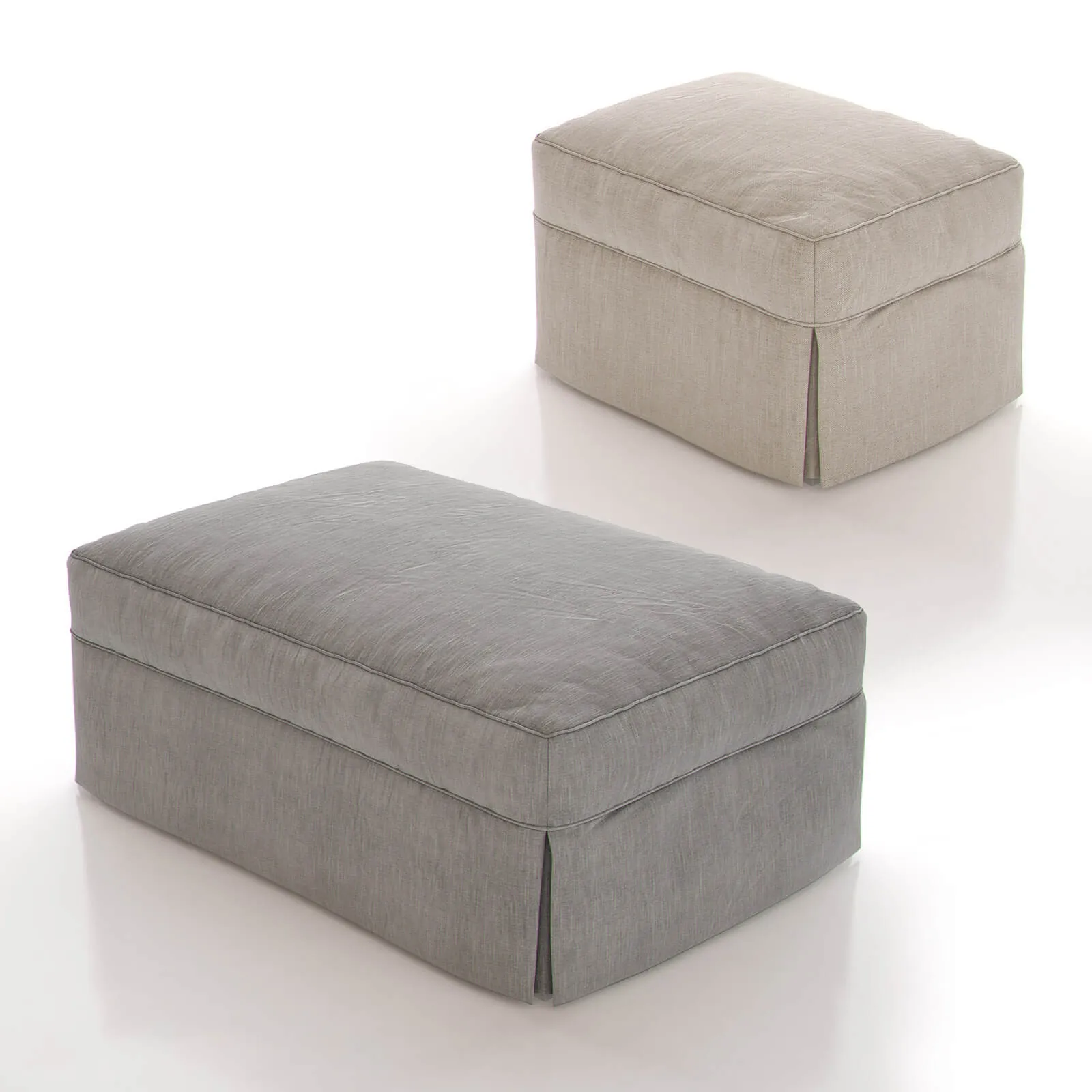 furniture - Crate and barrel Willow Ottoman 3D Model
