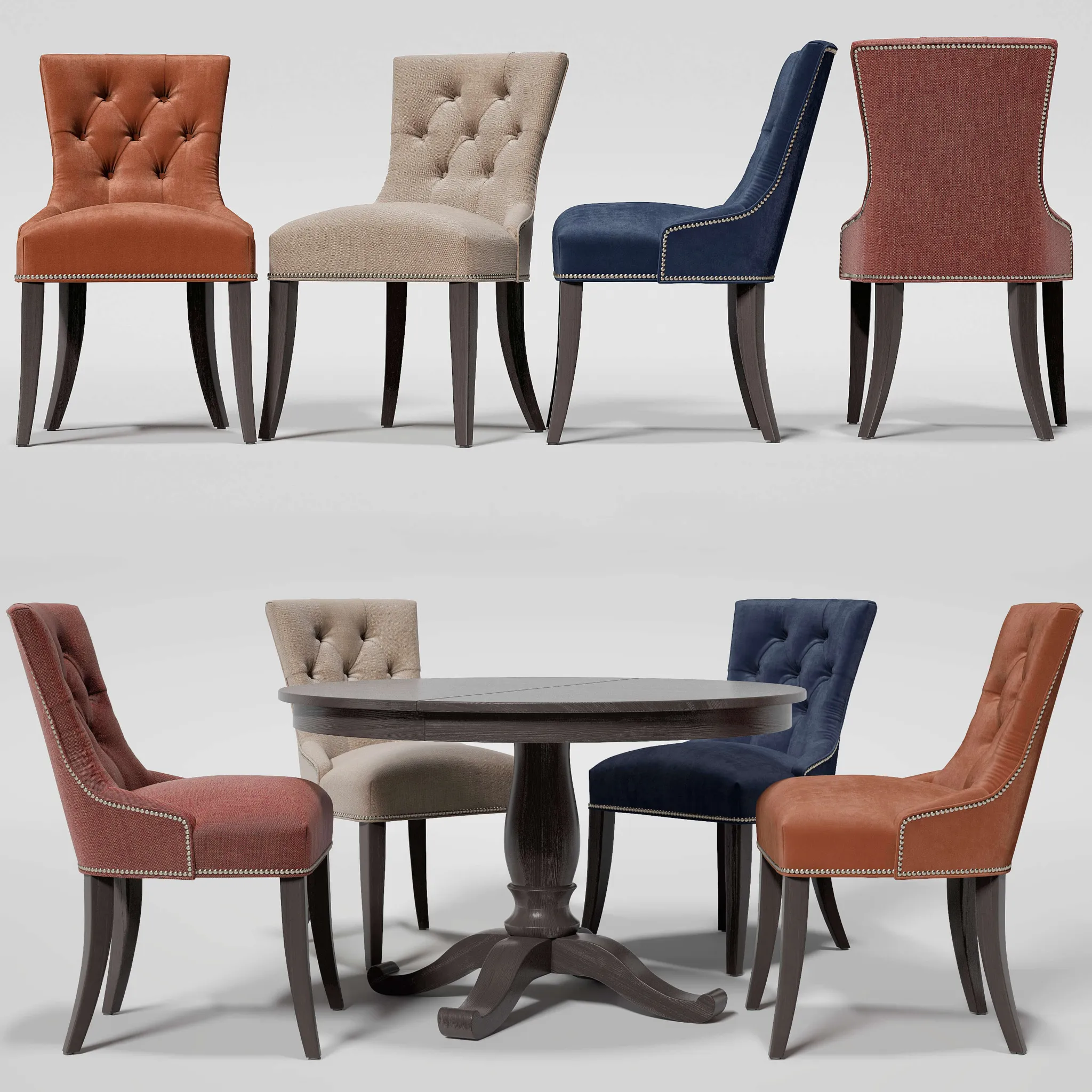 furniture - Crate & Barre chair  Avalon table 3D Model