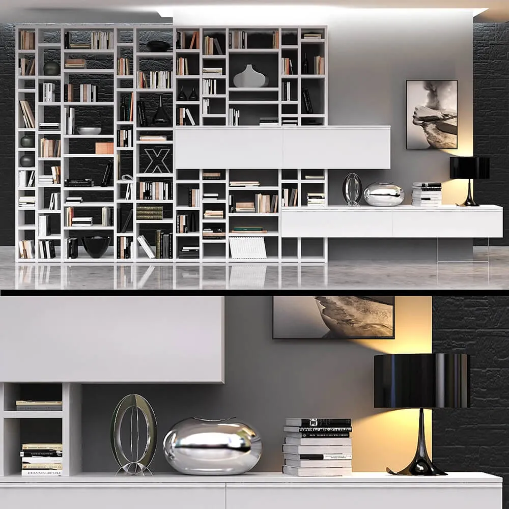 furniture - Crossing  bookcase 3D Model