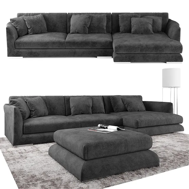 furniture - CTS Salotti  sofa 360 + Pouf 3D Model