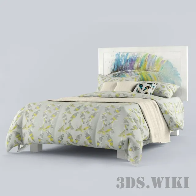 furniture - Дизайнерская кровать в современном стиле 3D Model