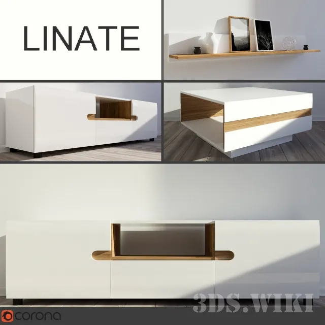 furniture - Полка тумба и комод Линате 3D Model