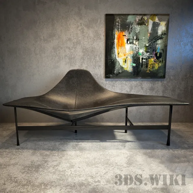 furniture - Deckchair B&B Italia Terminal 1 - LT1 plus painting 3D Model