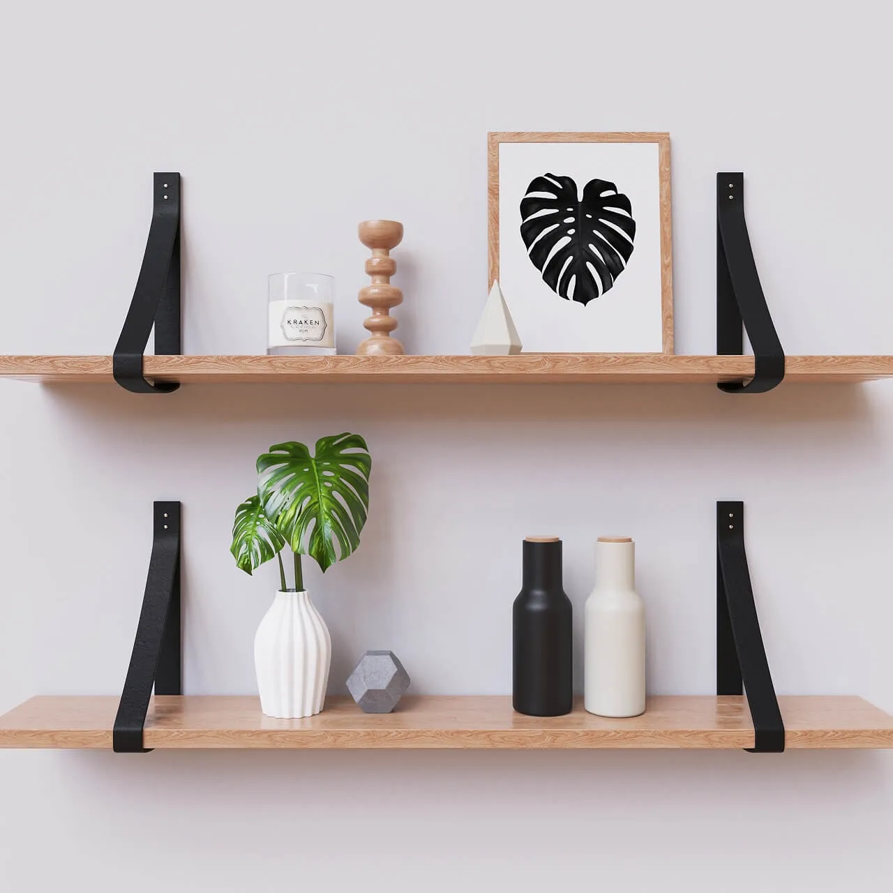 furniture - Decor on a shelf with Monstera 3D Model