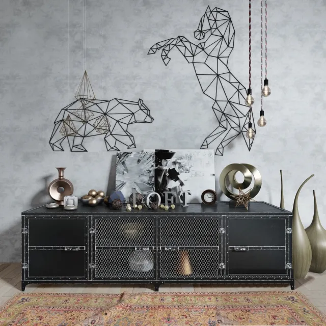 furniture - Decor set  loft 3D Model