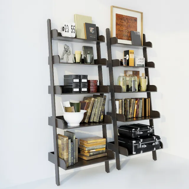 furniture - Decorative bookshelves 08 3D Model
