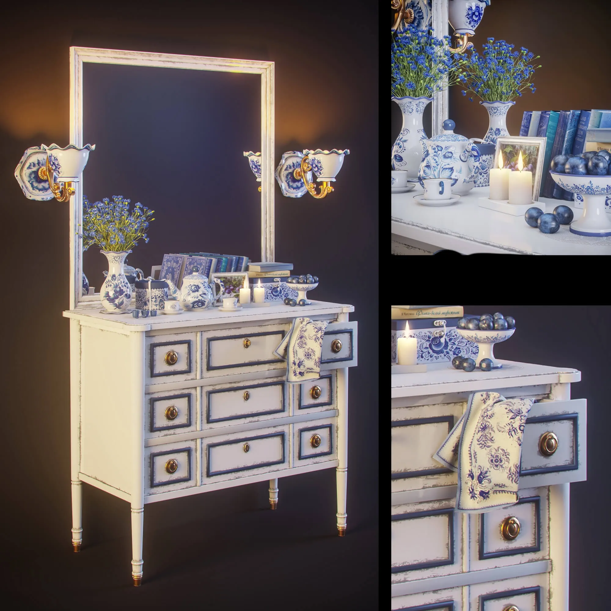 furniture - Decorative set 4 3D Model