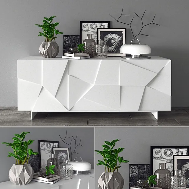 furniture - Decorative set with curbstone Concrete Dall Agnese 3D Model