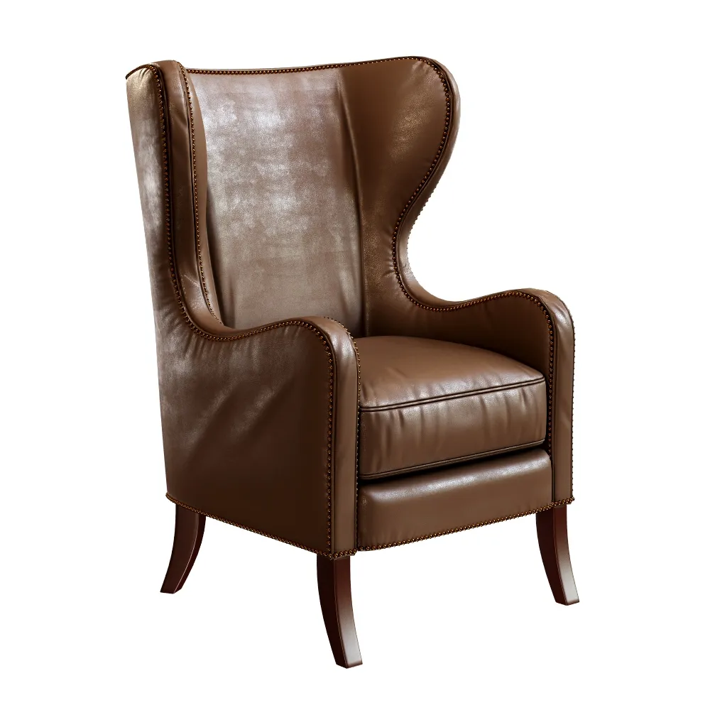 furniture - Dempsey Wingback armchair leather 3D Model