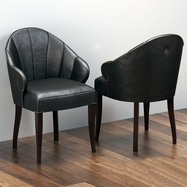 furniture - Design chairs with shaped armrests and cloves S07 3D Model