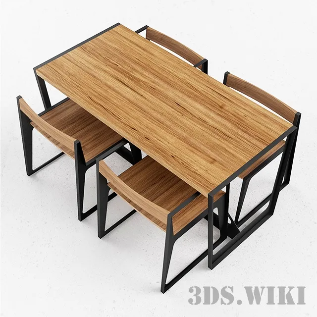 furniture - Design table and chairs A1 A2 A3 ODESD2 3D Model
