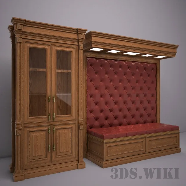furniture - Designer Wardrobe with Sofa 3D Model