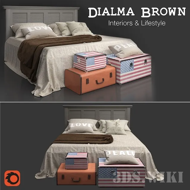 furniture - Dialma Brown bed 3D Model