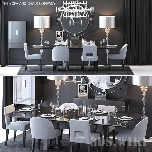 furniture - Dining group by The sofa & chair company 3D Model