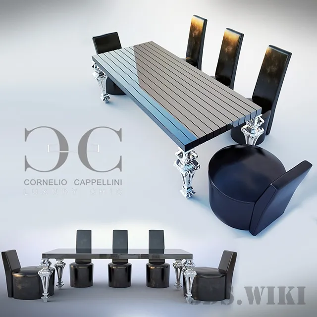 furniture - Dining group Cornelio Cappellini 15068 3D Model