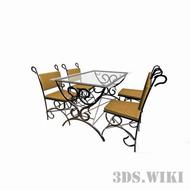 furniture - Dining group - forging 3D Model