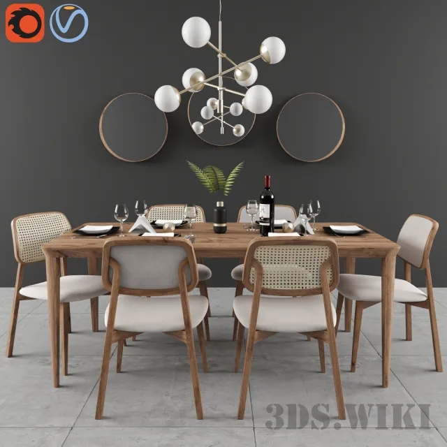 furniture - Dining set Lider 3D Model
