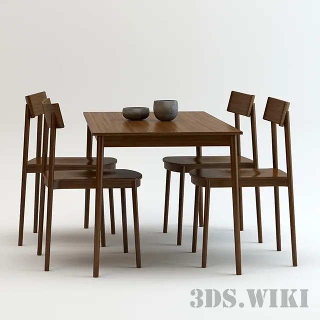 furniture - Dining set - table and chairs 3D Model