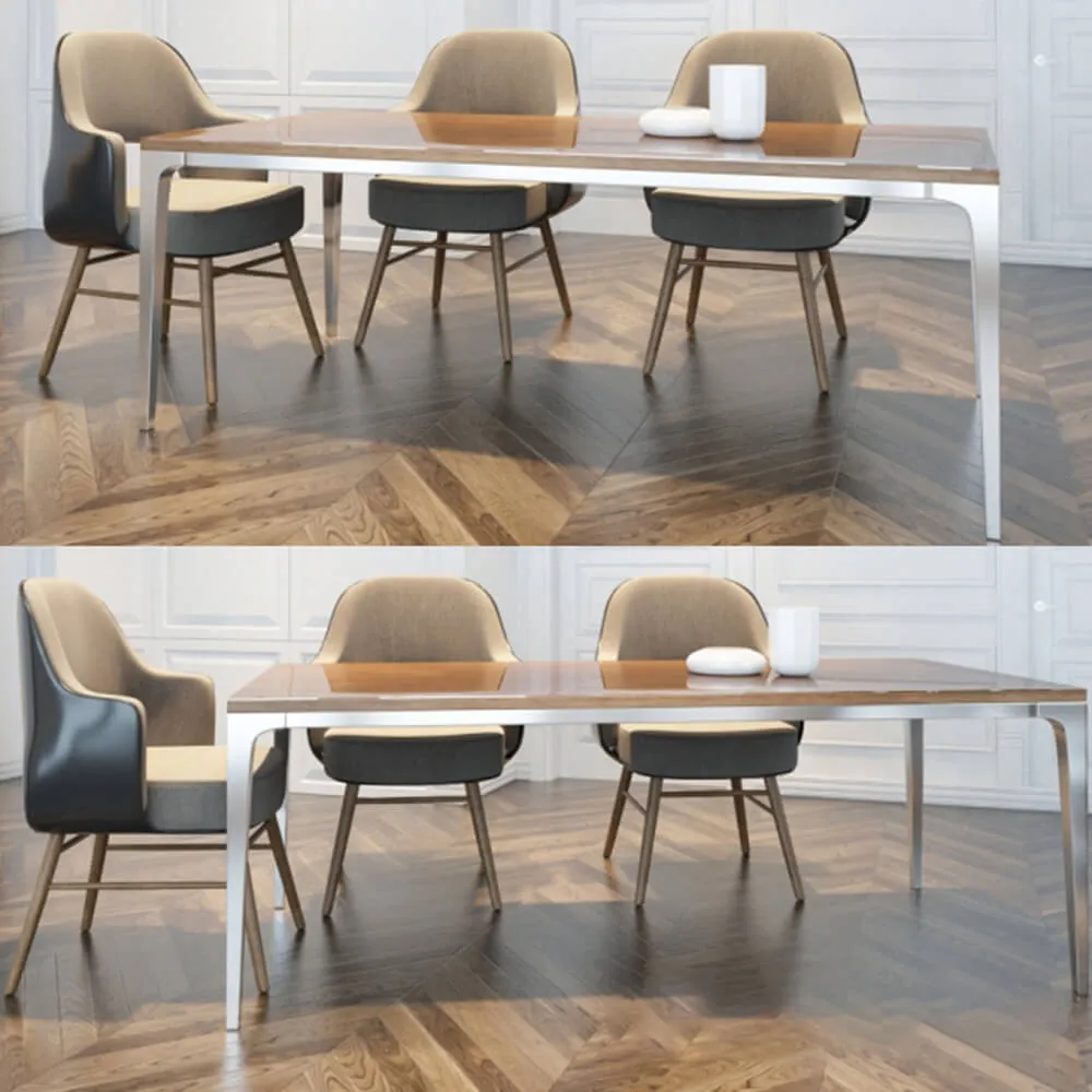 furniture - Dining table and chairs 3D Model
