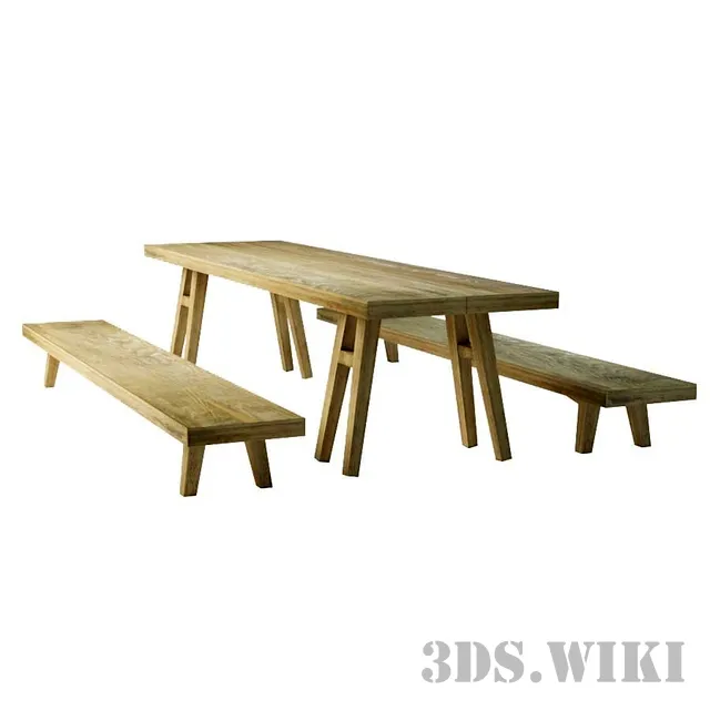 furniture - Dining Table & Chair 3D Model