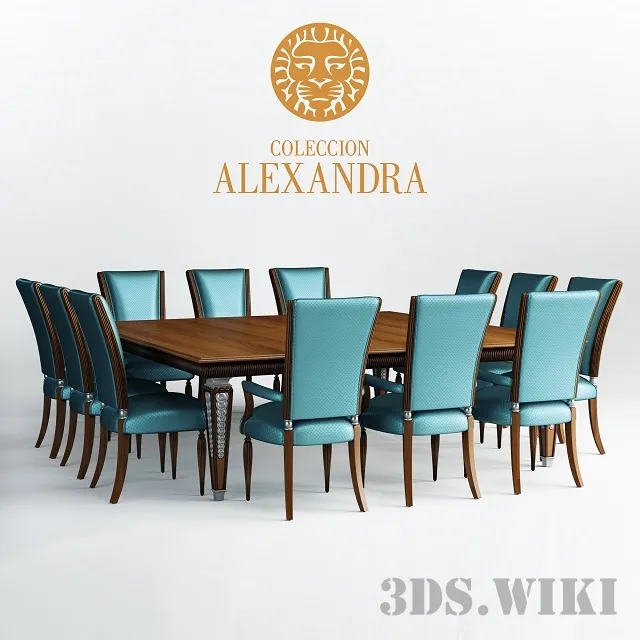 furniture - Dining table Coleccion Alexandra DECO 3D Model