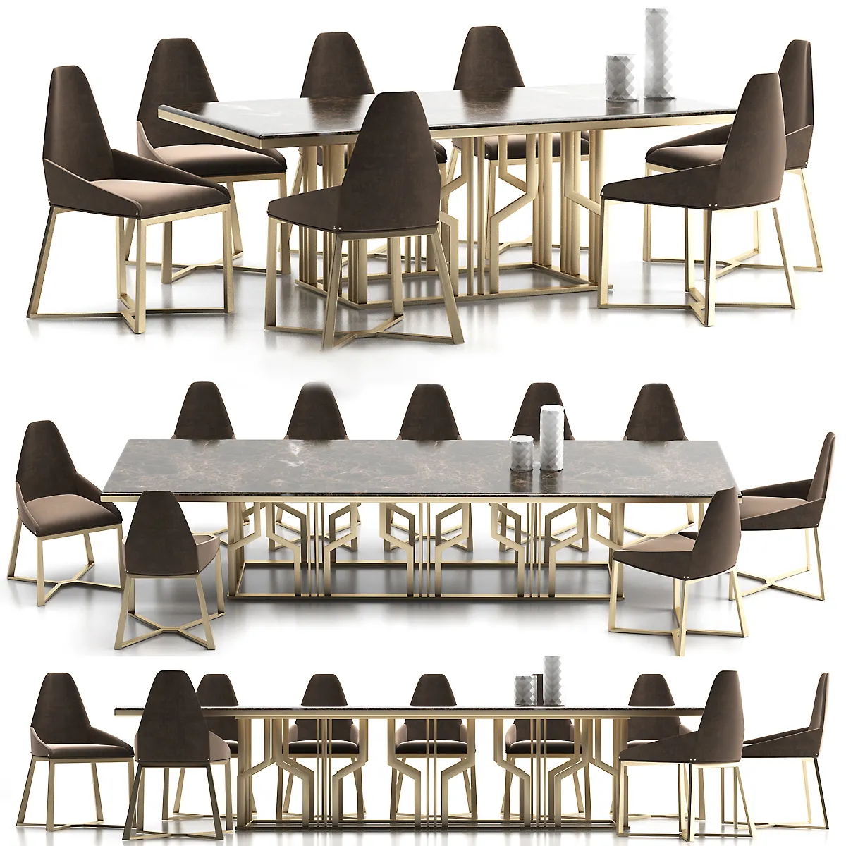 furniture - Dining table with chairs 44 3D Model