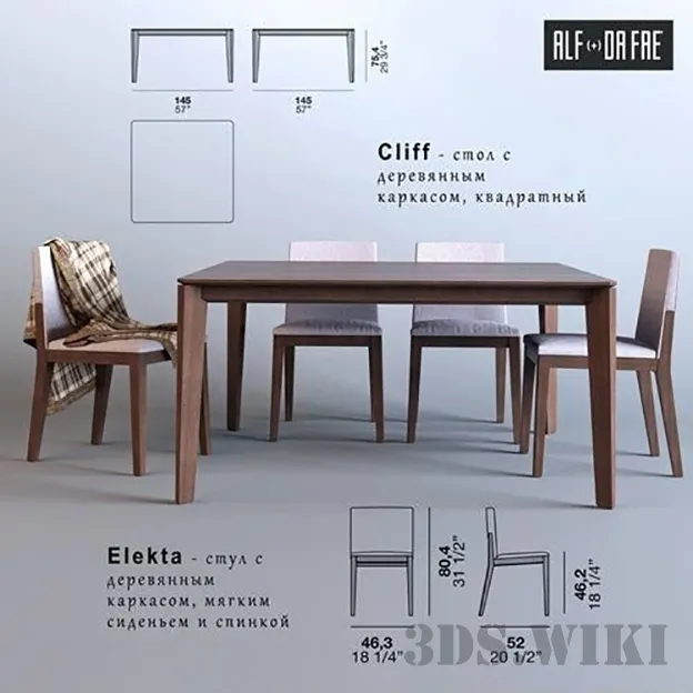 furniture - Dining Table+chair 3D Model