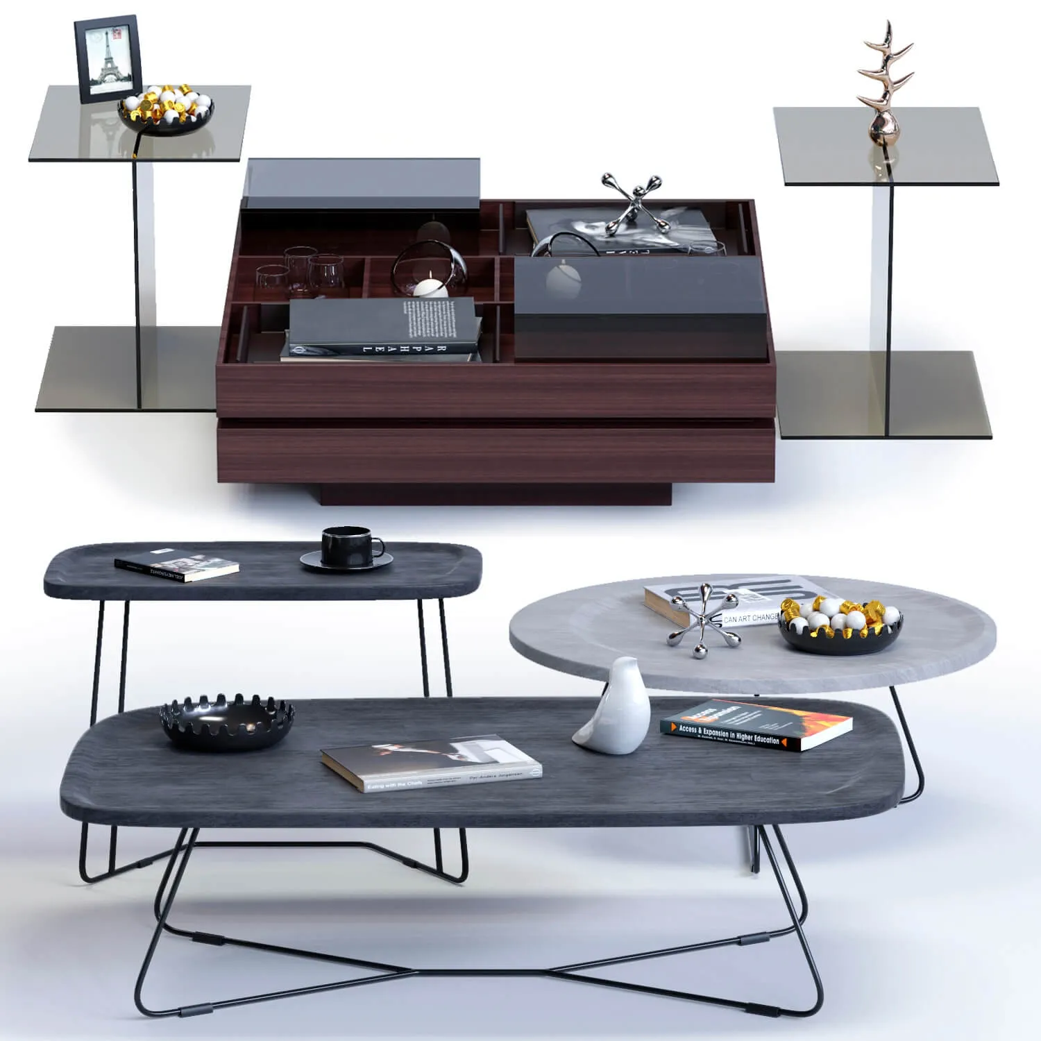 furniture - Ditre Italia coffee tables set 3D Model