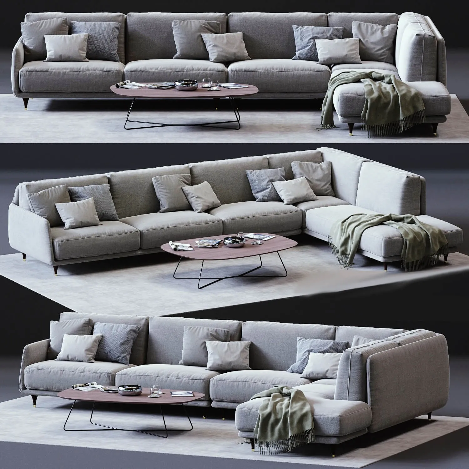 furniture - Ditre Italia Elliot corner sofa 3D Model