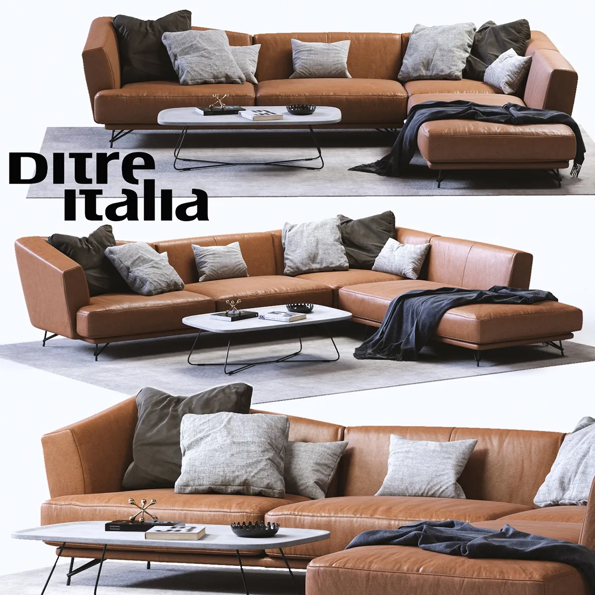 furniture - Ditre Italia LENNOX Leather Sofa 3D Model
