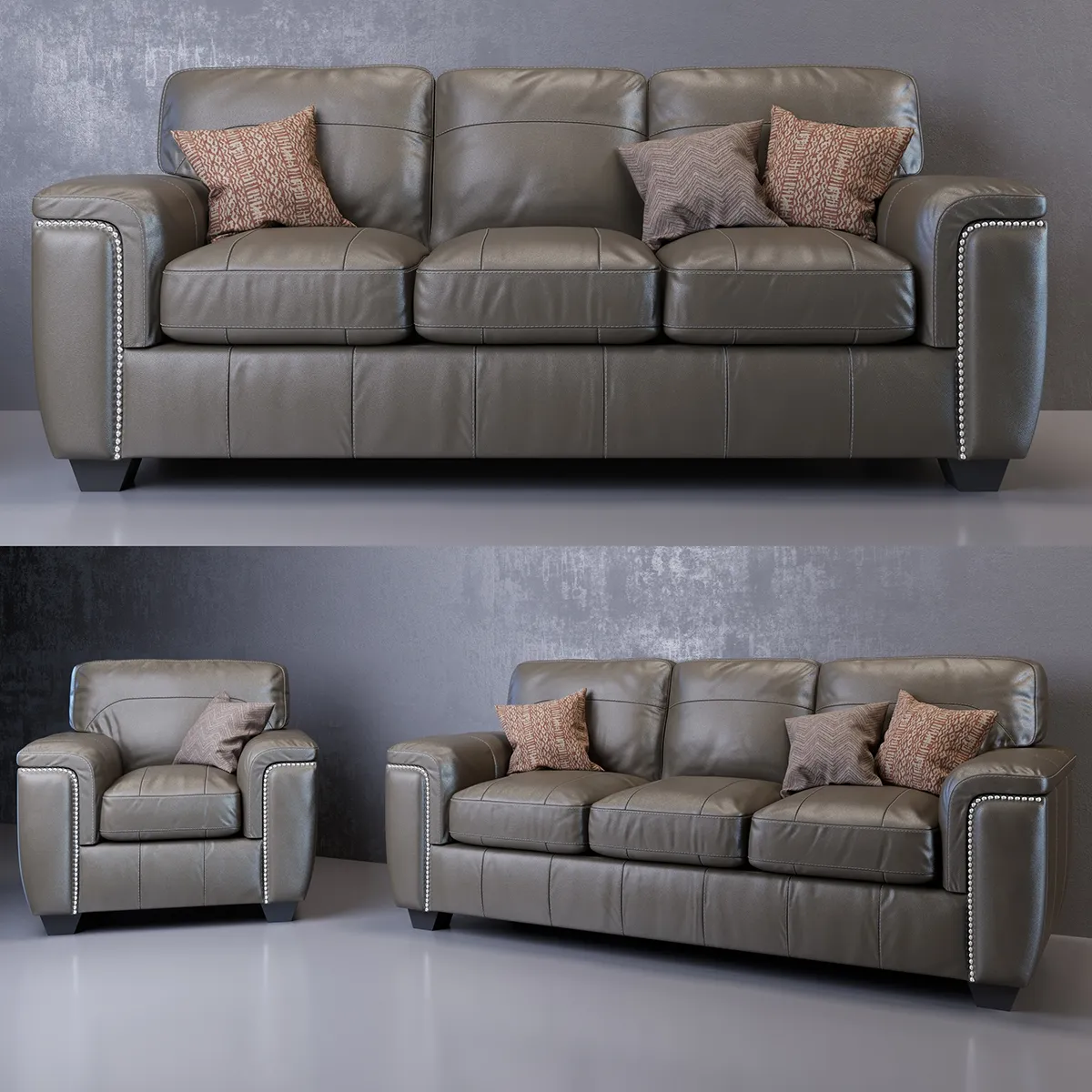 furniture - Donnell sofa and armchair 3D Model