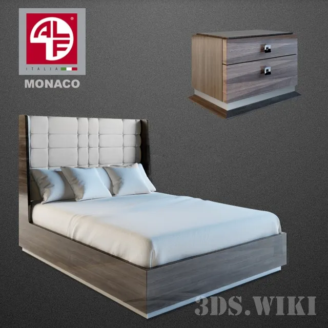furniture - Double bed Alf Italia 3D Model