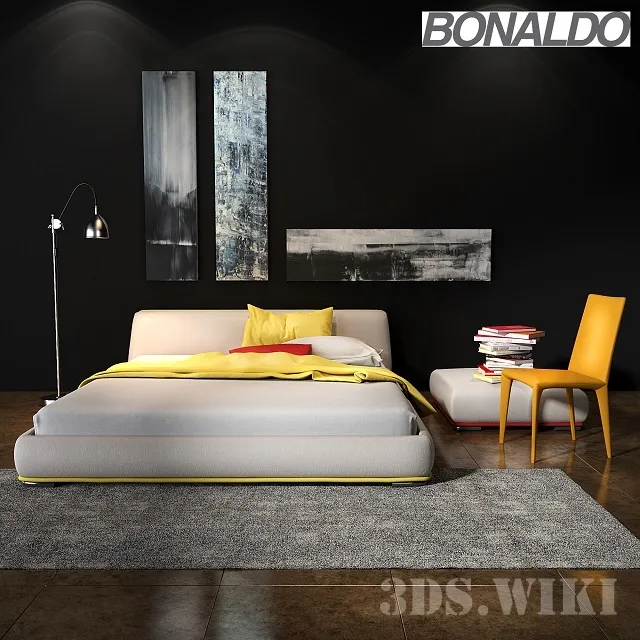 furniture - Double bed Bonaldo Amos 3D Model