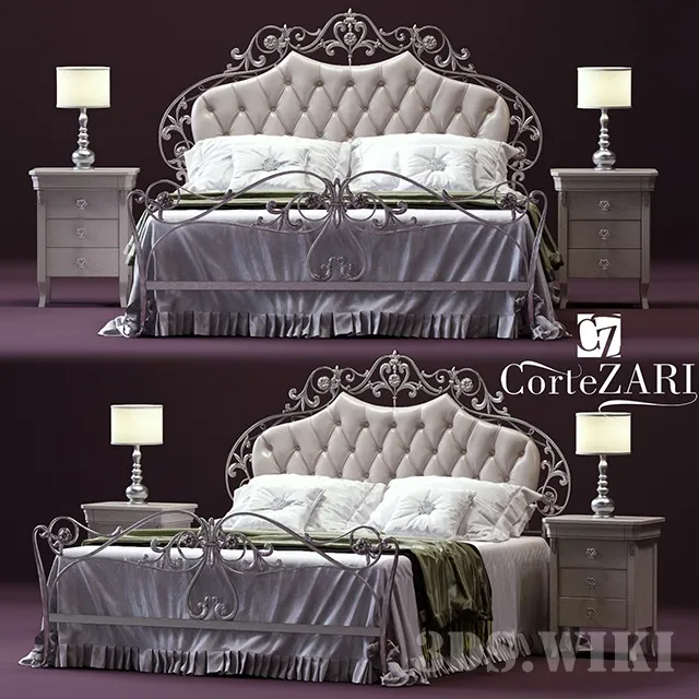 furniture - Double bed CorteZARI OLIMPIA 3D Model
