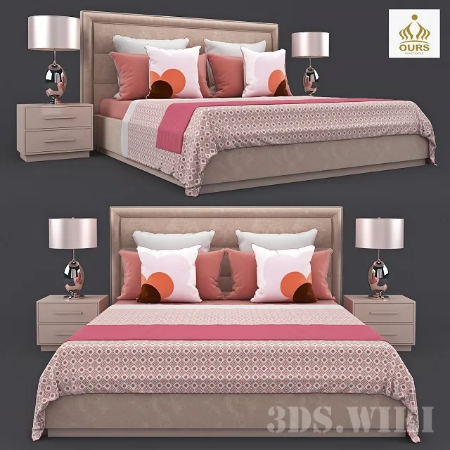 furniture - Double bed from OURS 3D Model