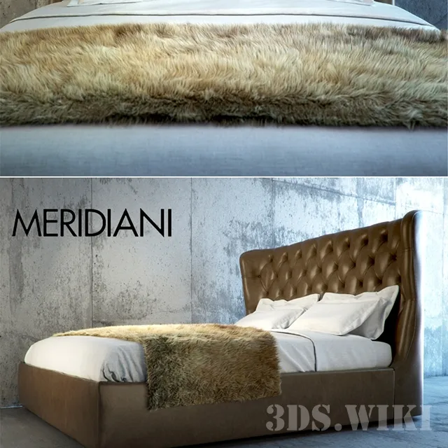 furniture - Double bed Meridiani Lauren Ghost 3D Model