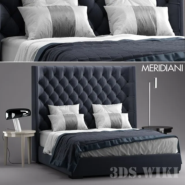 furniture - Double bed Meridiani Thurman Thurman Low 3D Model