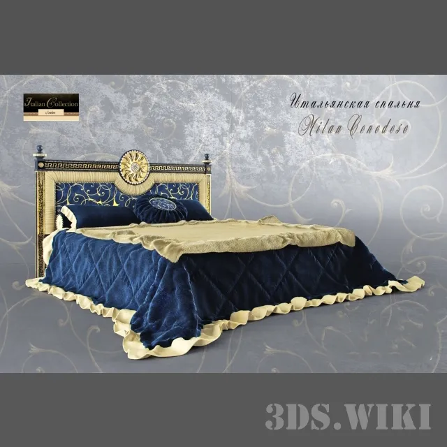 furniture - Double bed Milan Cenedese 3D Model