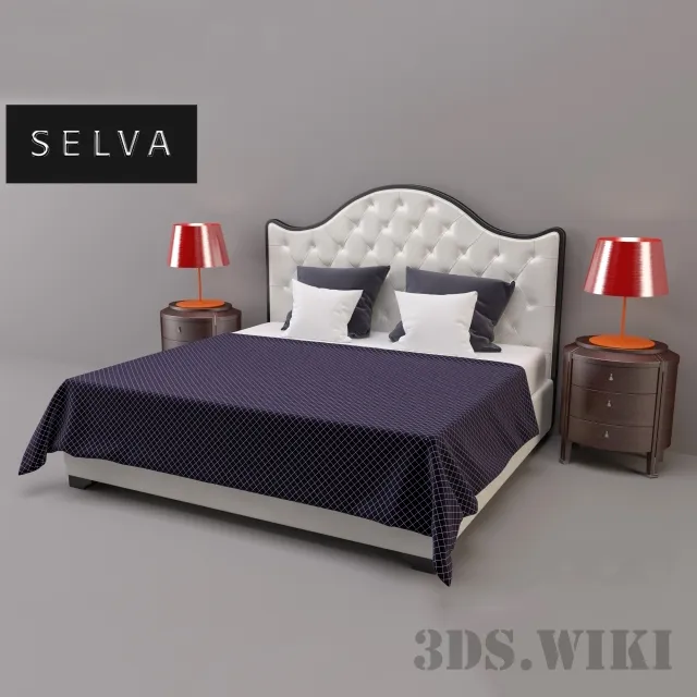 furniture - Double bed Selva Onda 3D Model