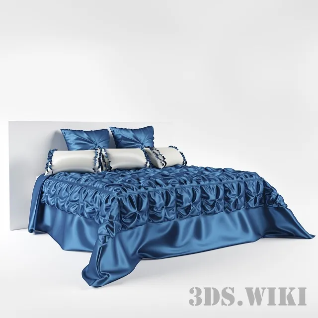 furniture - Double bedspread and pillows 3D Model