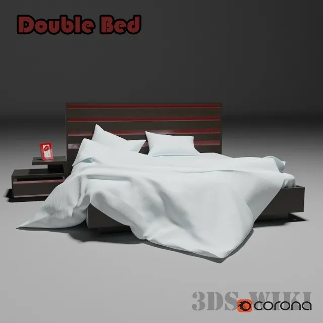 furniture - Double modern bed 3D Model