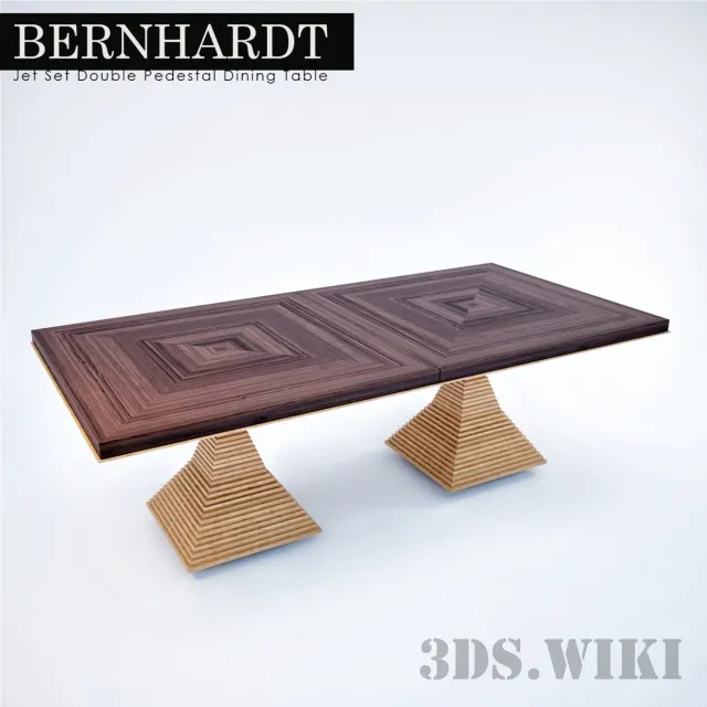 furniture - Double Pedestal Dining Table 3D Model